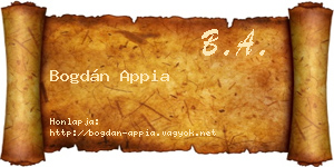 Bogdán Appia névjegykártya